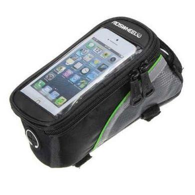 Сумка для рамы под смартфон Roswheel 6.5" 12496L-A5 цвет черный/зеленый