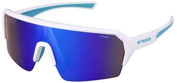 Окуляри дитячі R2 HYPE white, blue (shiny), лінза brown (gold chrome) PC, кат. 2